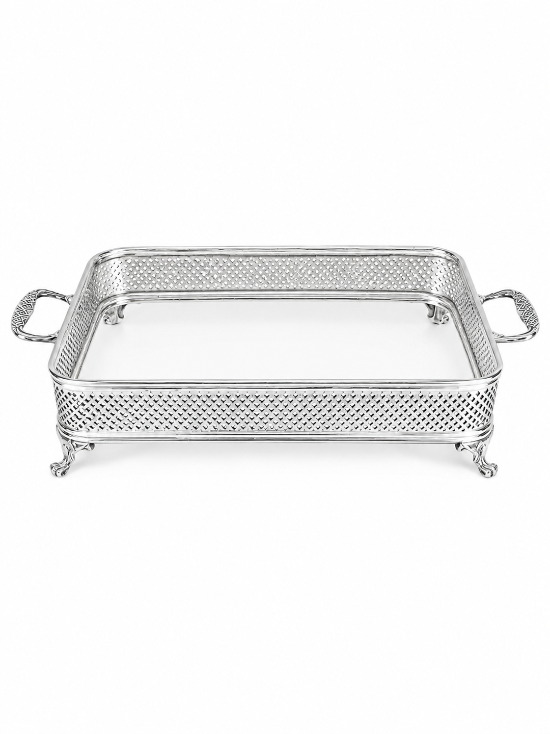 Repurposed footed silver plate casserole base