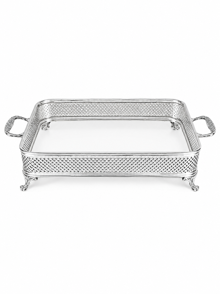 Repurposed footed silver plate casserole base