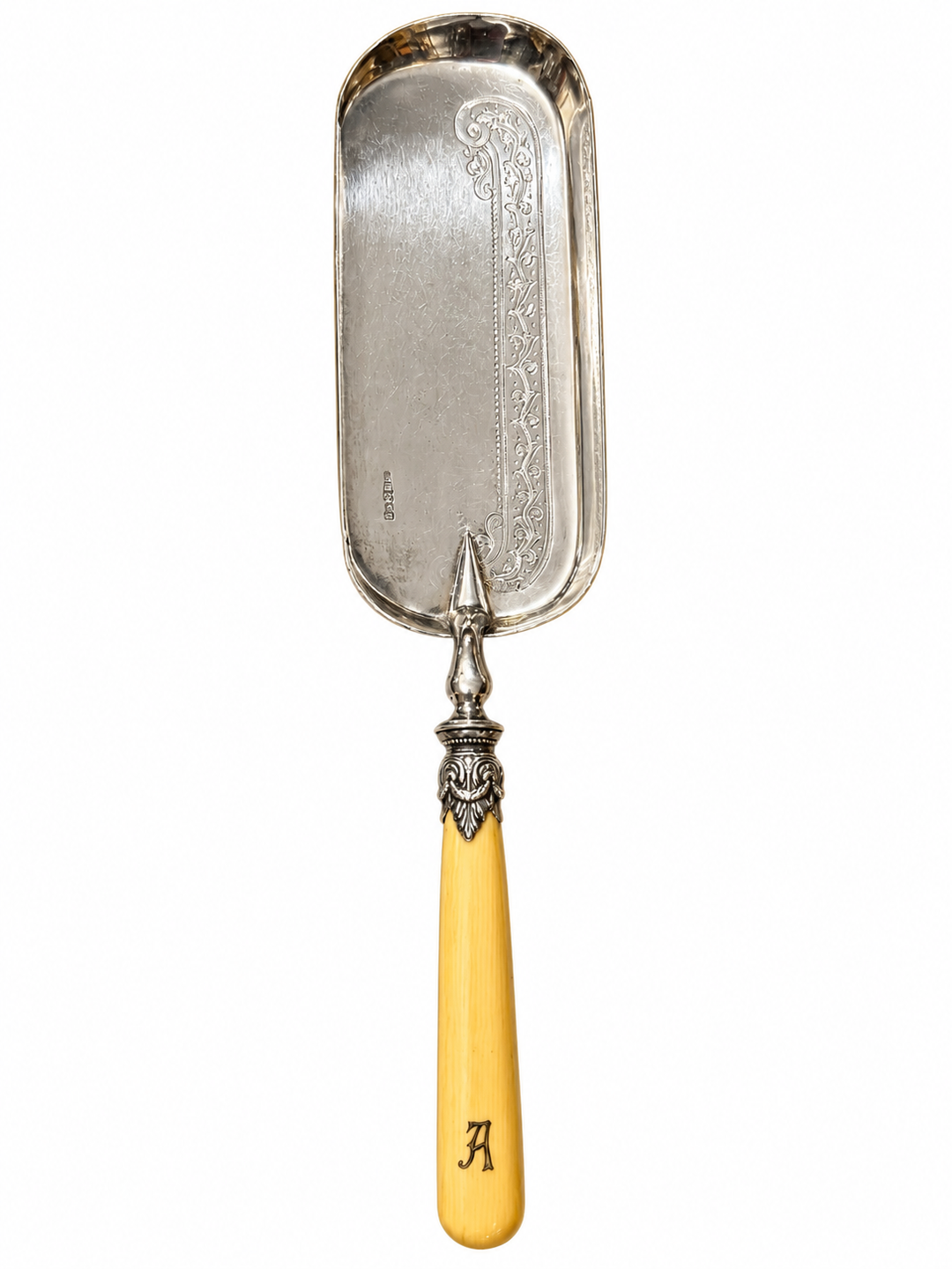 Sheffield crumb catcher with “A” monogram