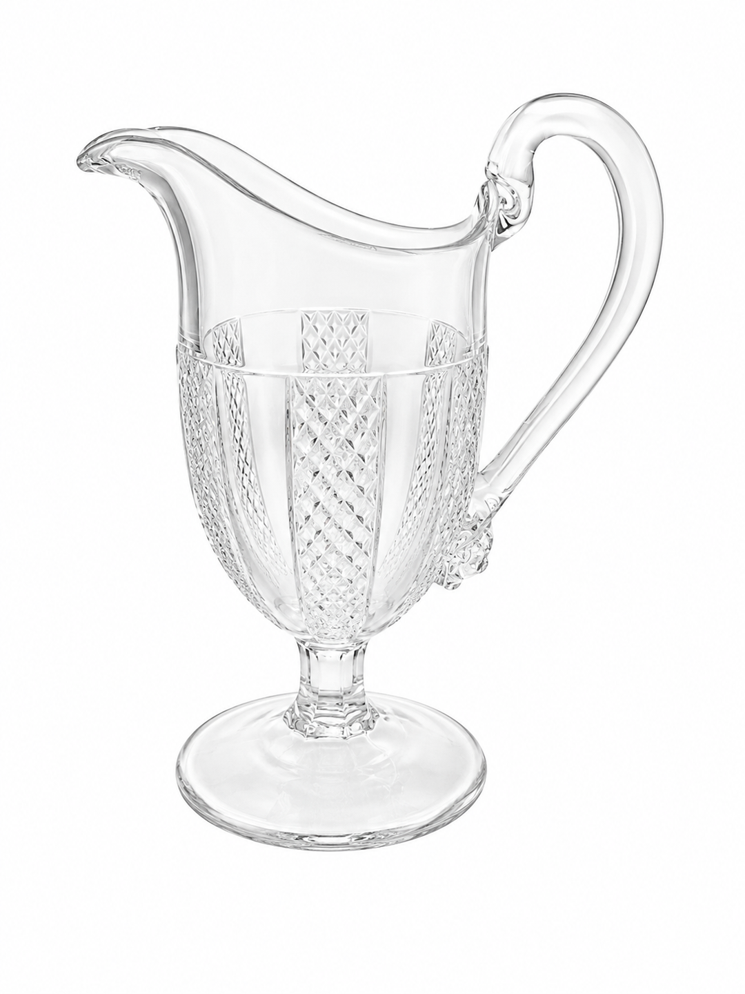 Vintage Glass etched pedestal glass