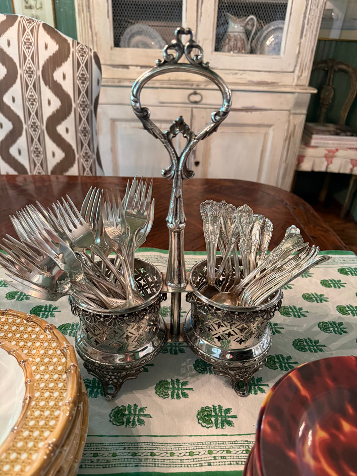 Footed Silver Caddy