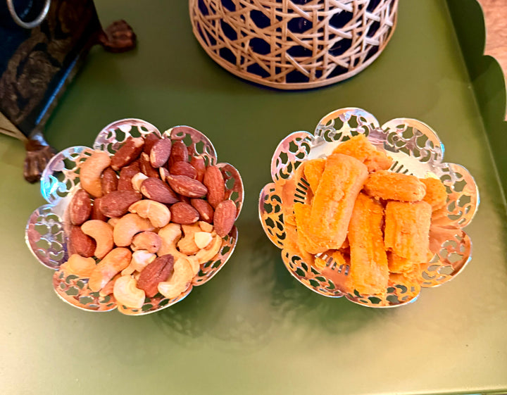Pair of Silver Fluted Nut Dishes