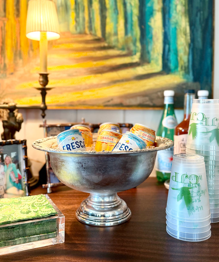 Petite Rimmed Silver Ice Bucket