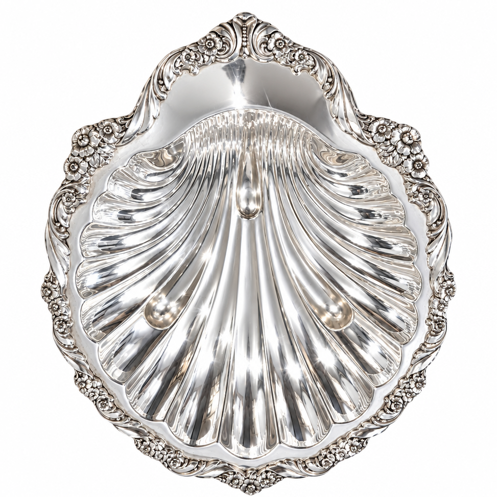 Silver shell dish