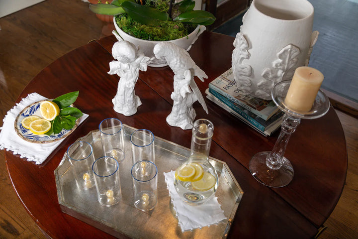 Silver Leaf Octagonal Tray
