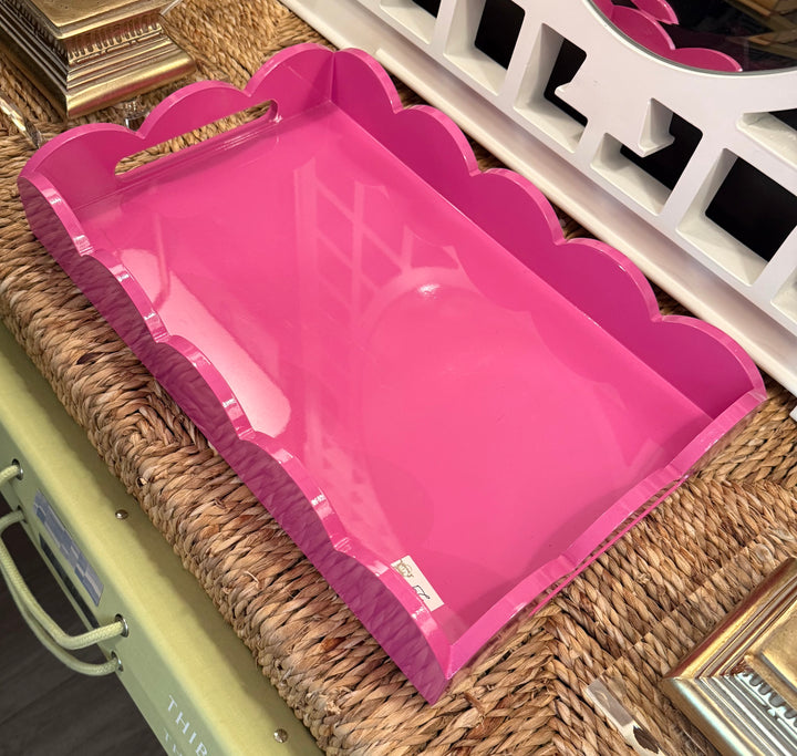 Pink Scalloped Tray
