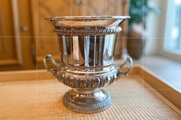 Silver on Copper Champagne Bucket