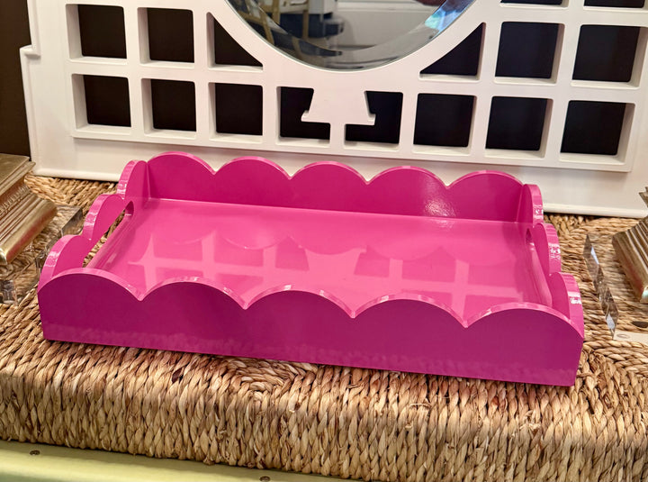 Pink Scalloped Tray