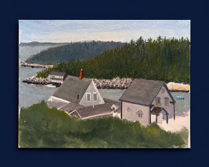 “By the sea” oil on board