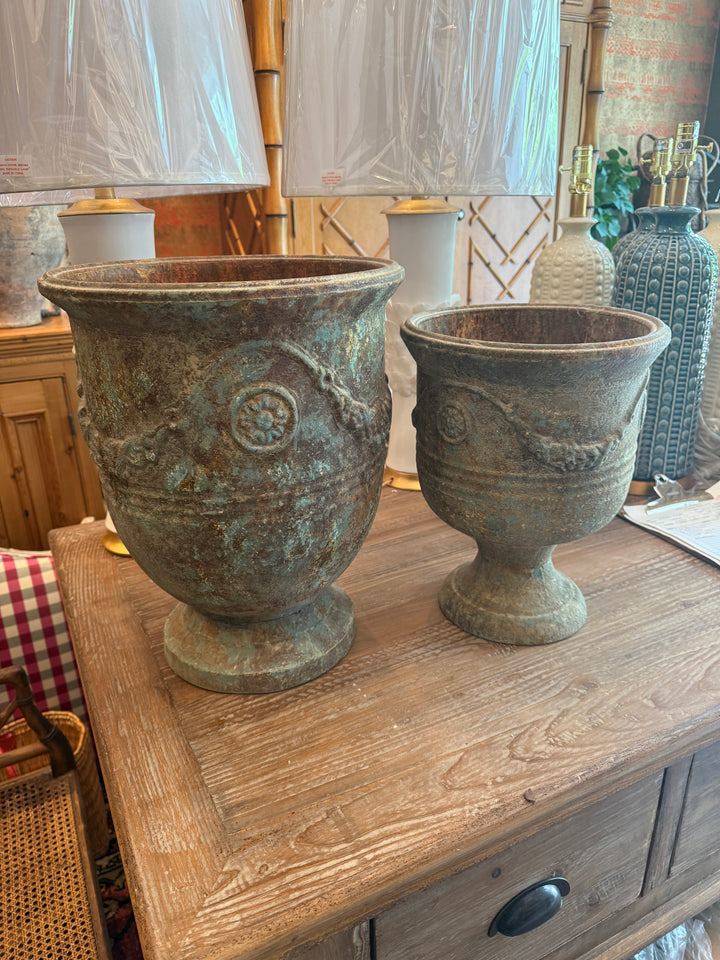 Aged French Style Garden Pots