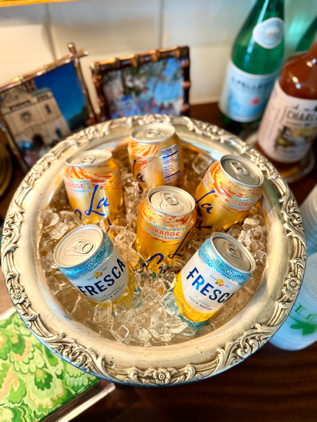 Petite Rimmed Silver Ice Bucket