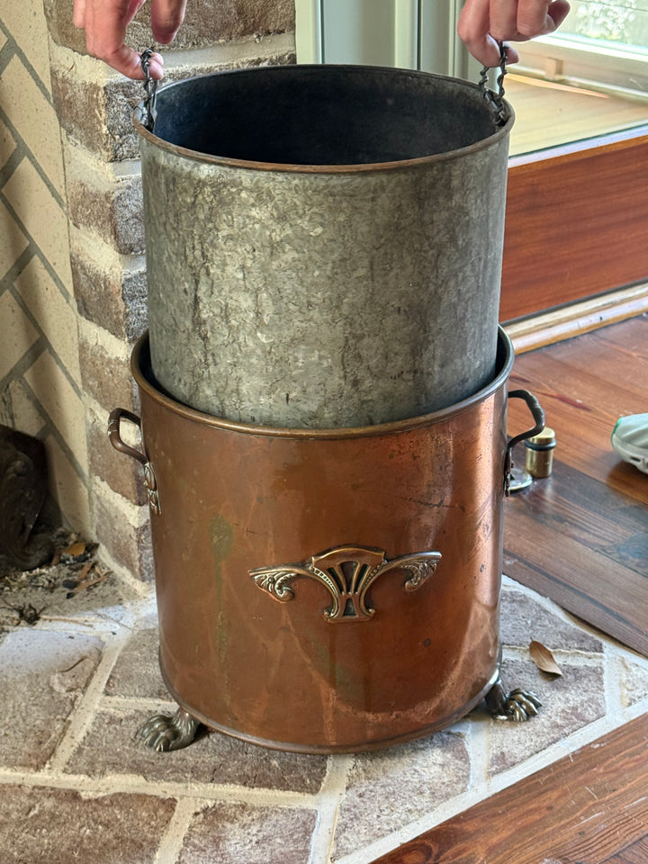 Antique Copper Fireside Bucket