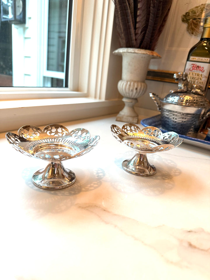 Pair of Silver Fluted Nut Dishes