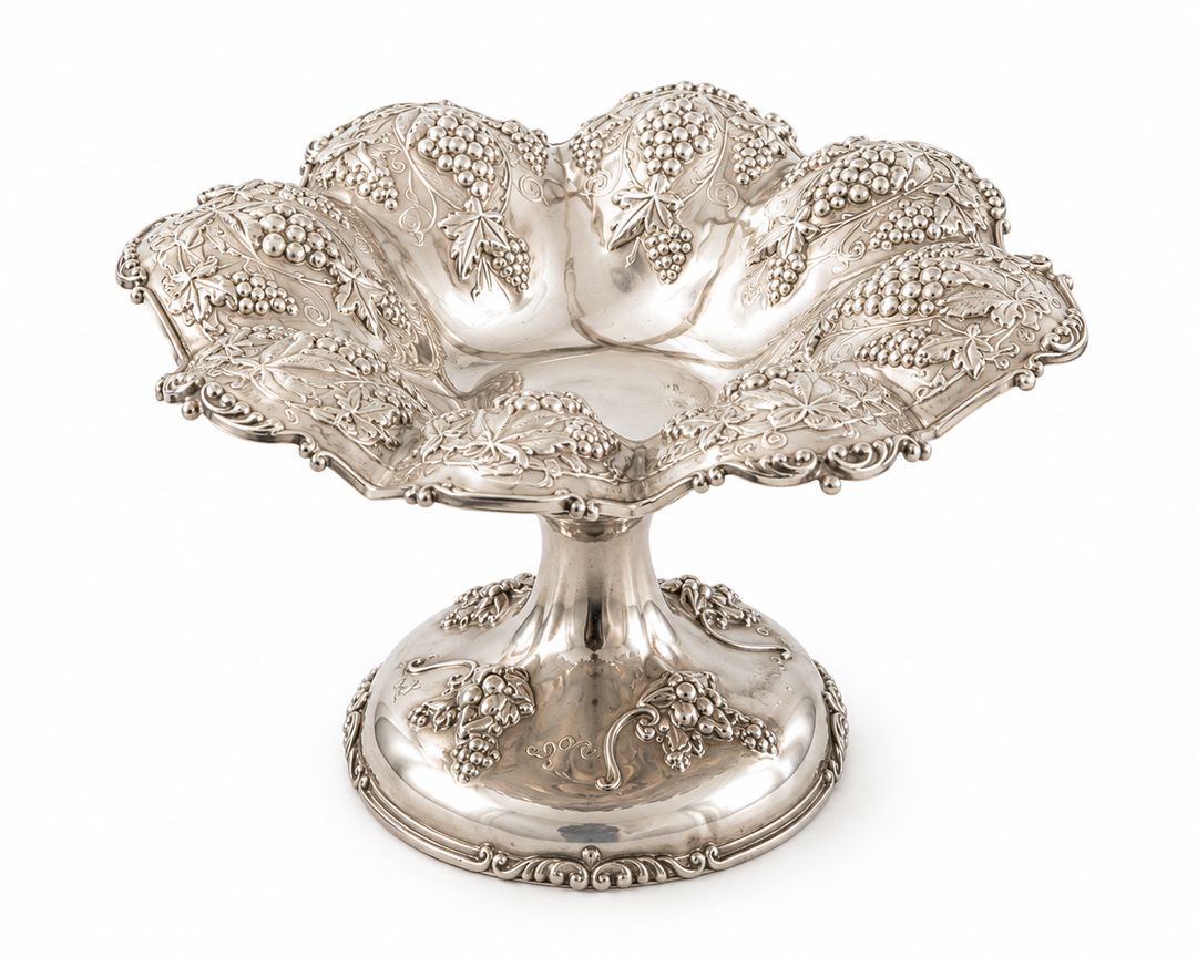 Silver Grape pedestal bowl