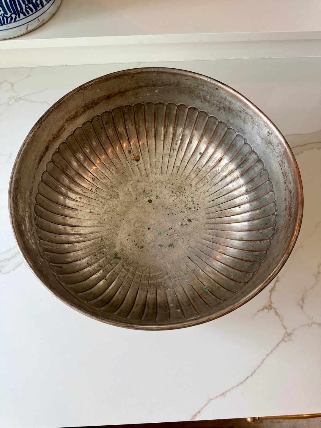 Silver on Copper Trophy Pedestal Bowl