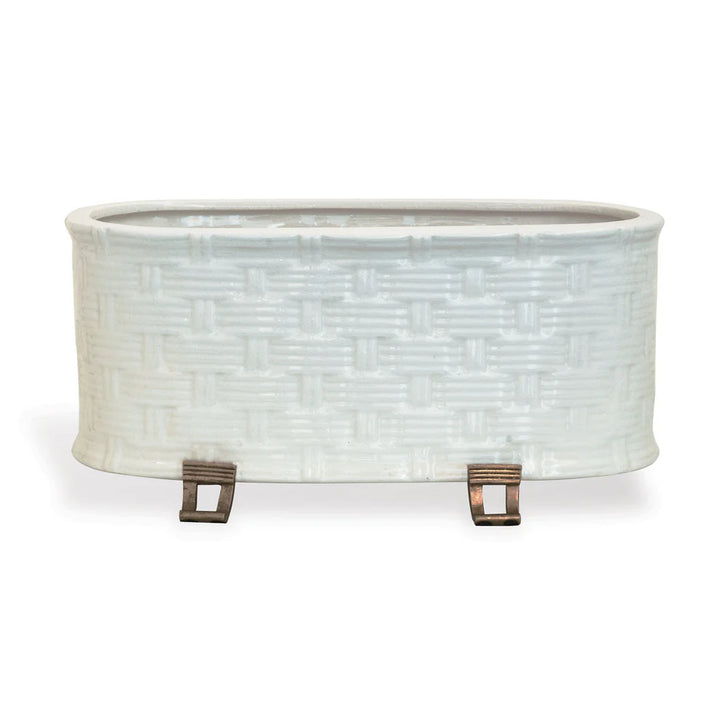 Basketweave Planter - Cream