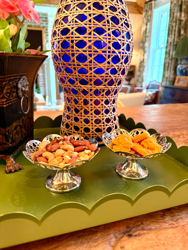 Pair of Silver Fluted Nut Dishes