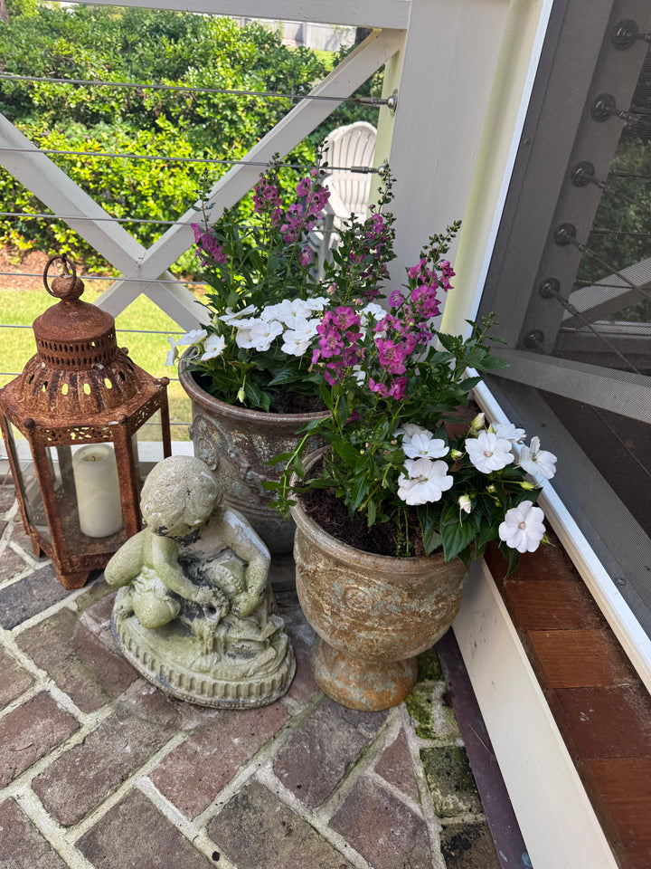 Aged French Style Garden Pots