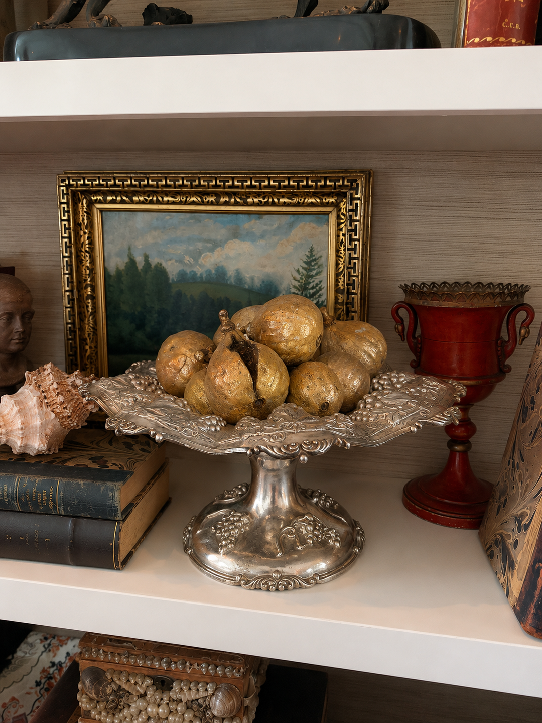 Silver Grape pedestal bowl