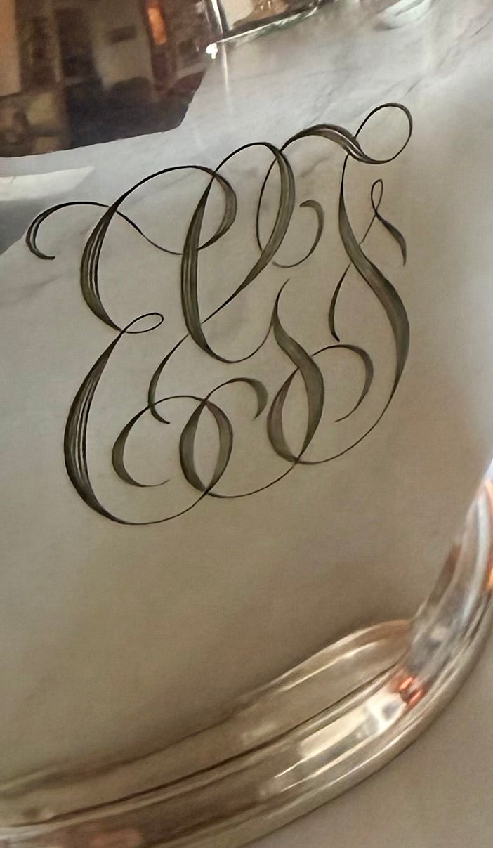 Gorgeous Silver Plate Pitcher with Monogram