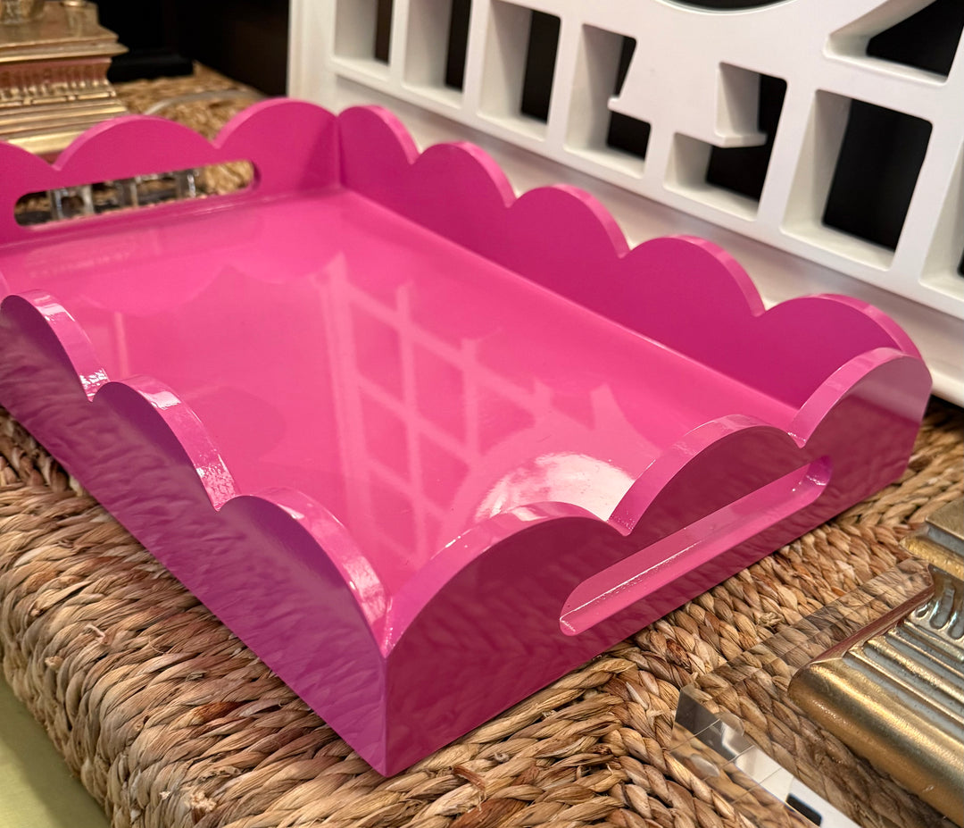 Pink Scalloped Tray