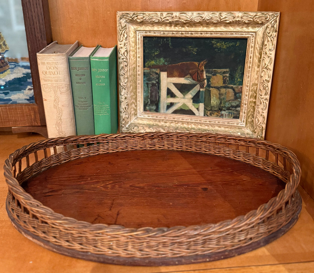 Antique Wicker Tray