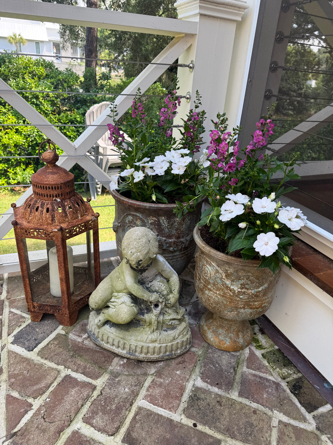 Aged French Style Garden Pots