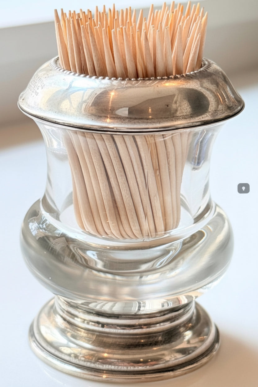 Sterling Rim Toothpick Holder