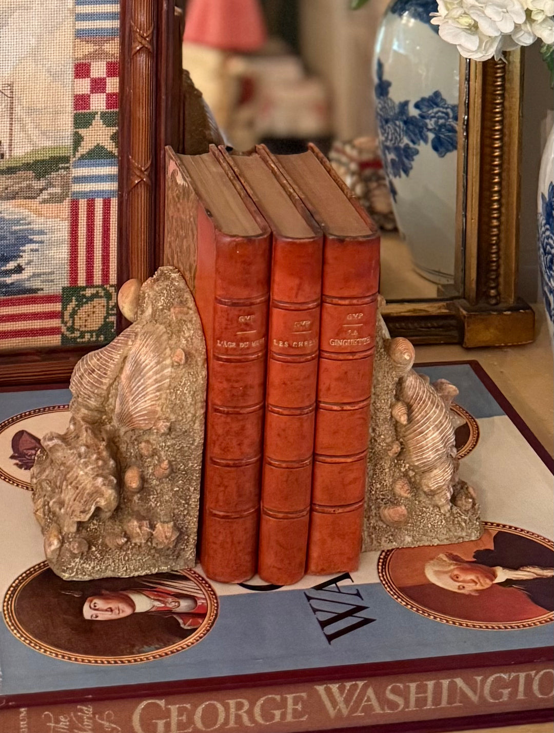 Vintage Shell Bookends