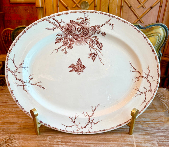 Brown & white Transferware platter