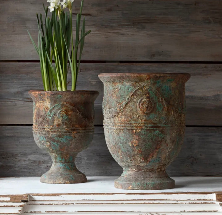 Aged French Style Garden Pots