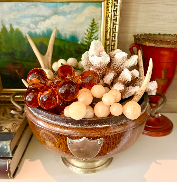 Antique English trophy pedestal bowl