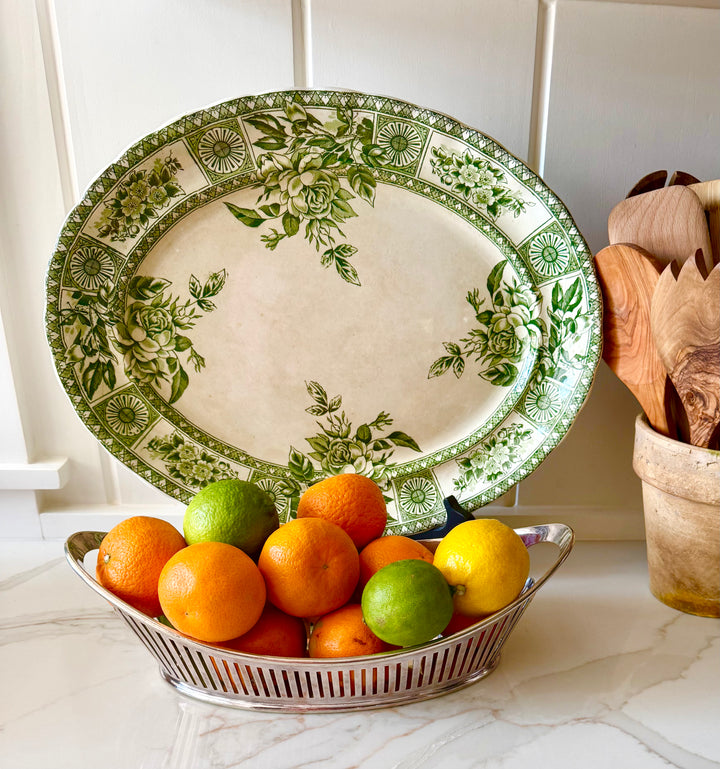 Oval sheffield Gallery silver plate tray