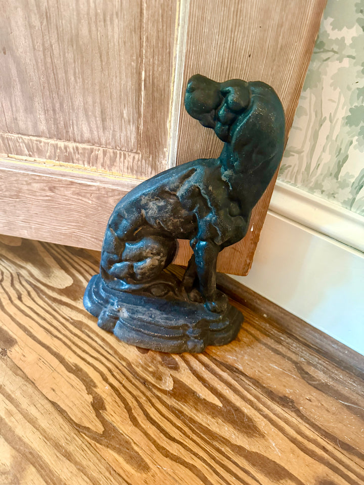 Black Dog cast  iron Doorstop