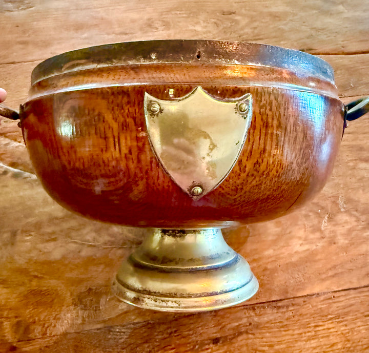 Antique English trophy pedestal bowl