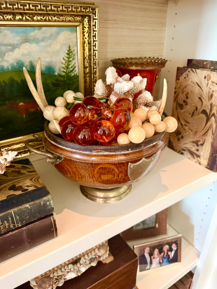 Antique English trophy pedestal bowl