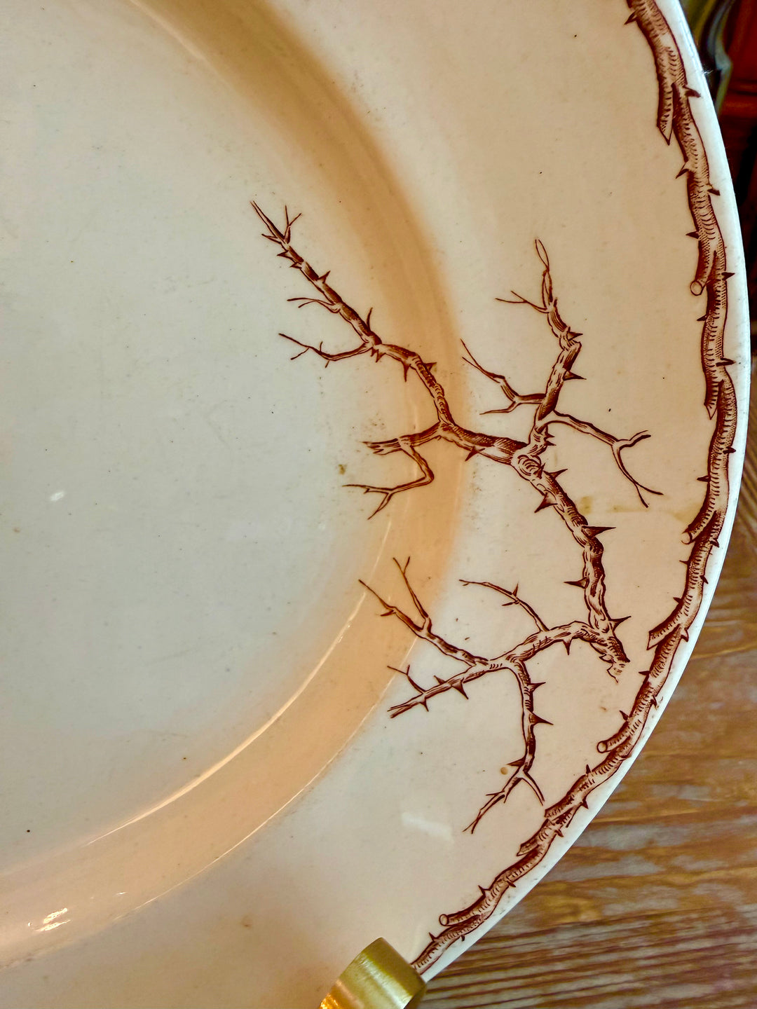 Brown & white Transferware platter