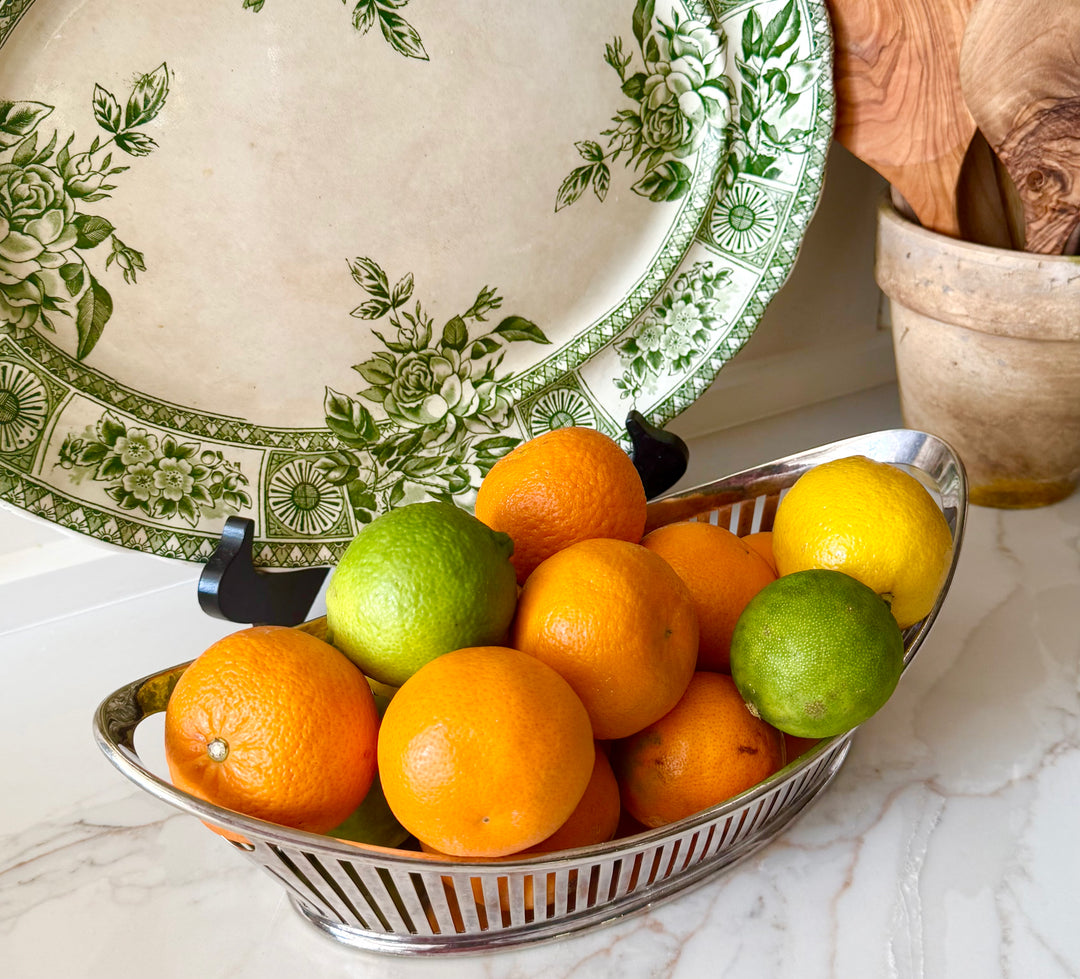 Oval sheffield Gallery silver plate tray