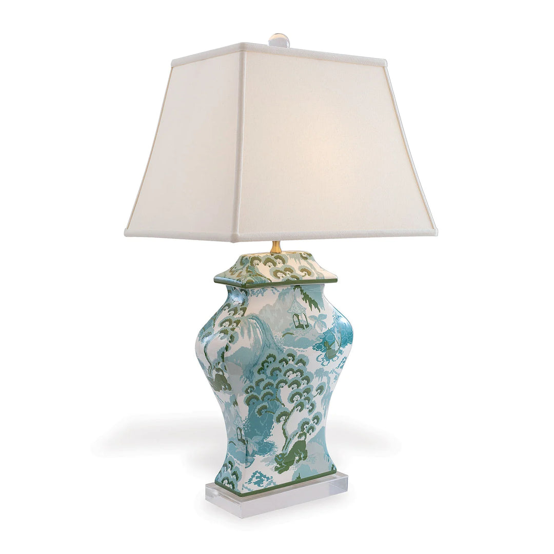 Blue & Green Ginko Lamp