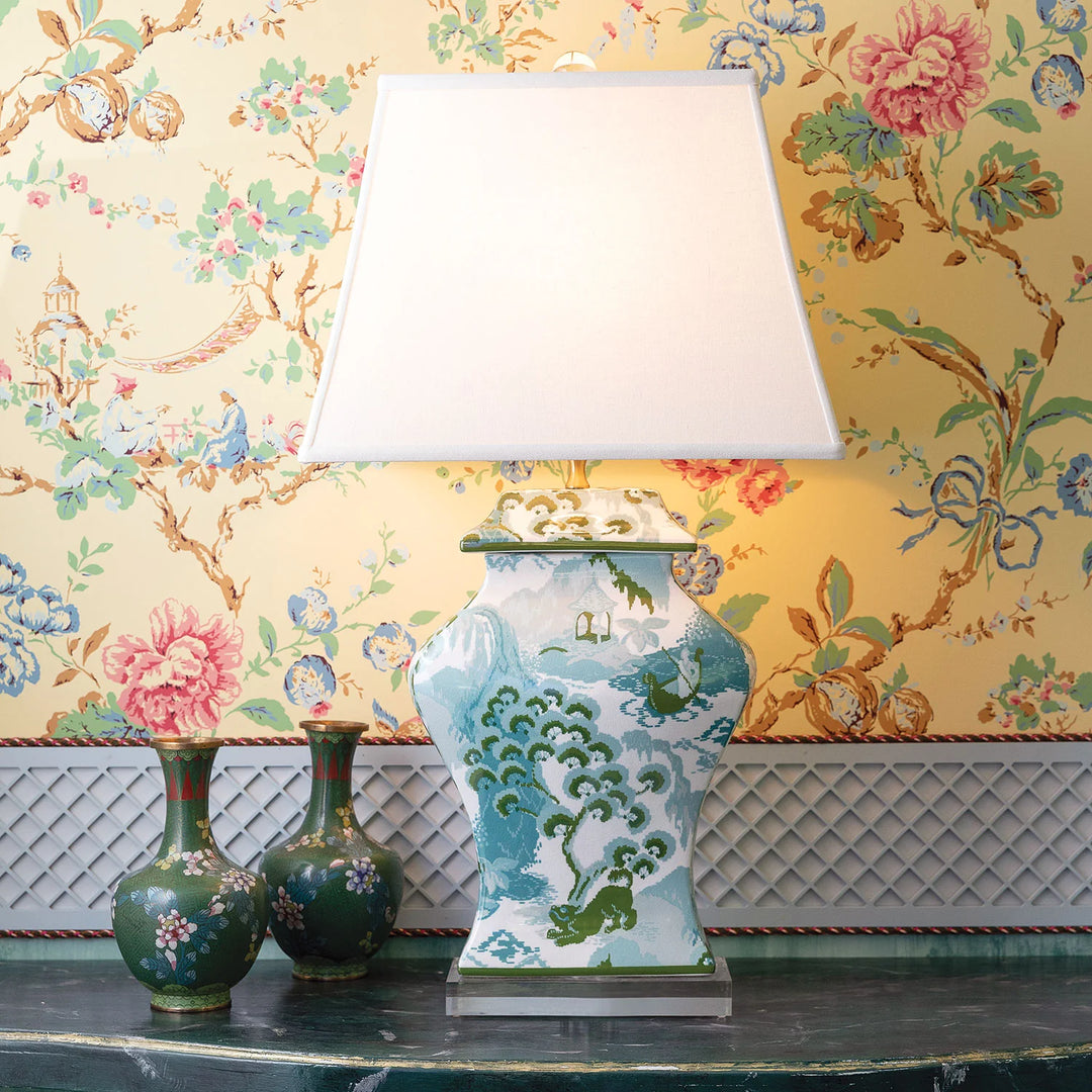 Blue & Green Ginko Lamp