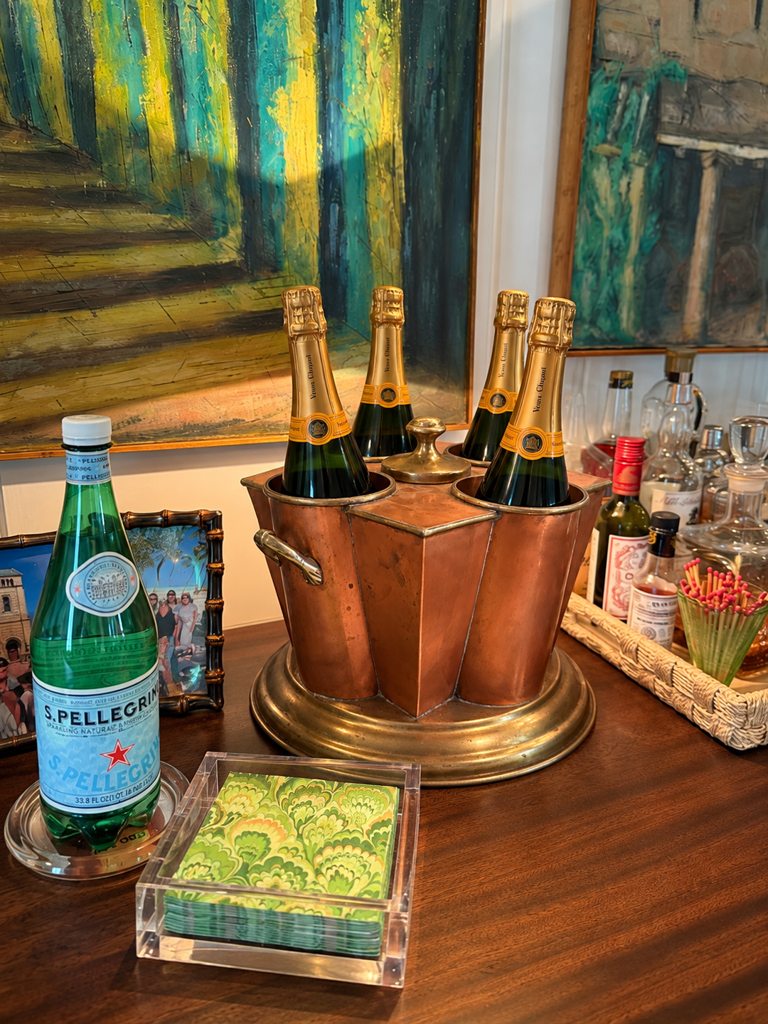 Copper and brass wine chiller