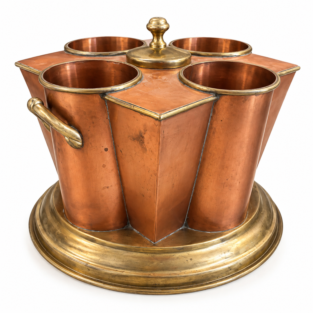 Copper and brass wine chiller