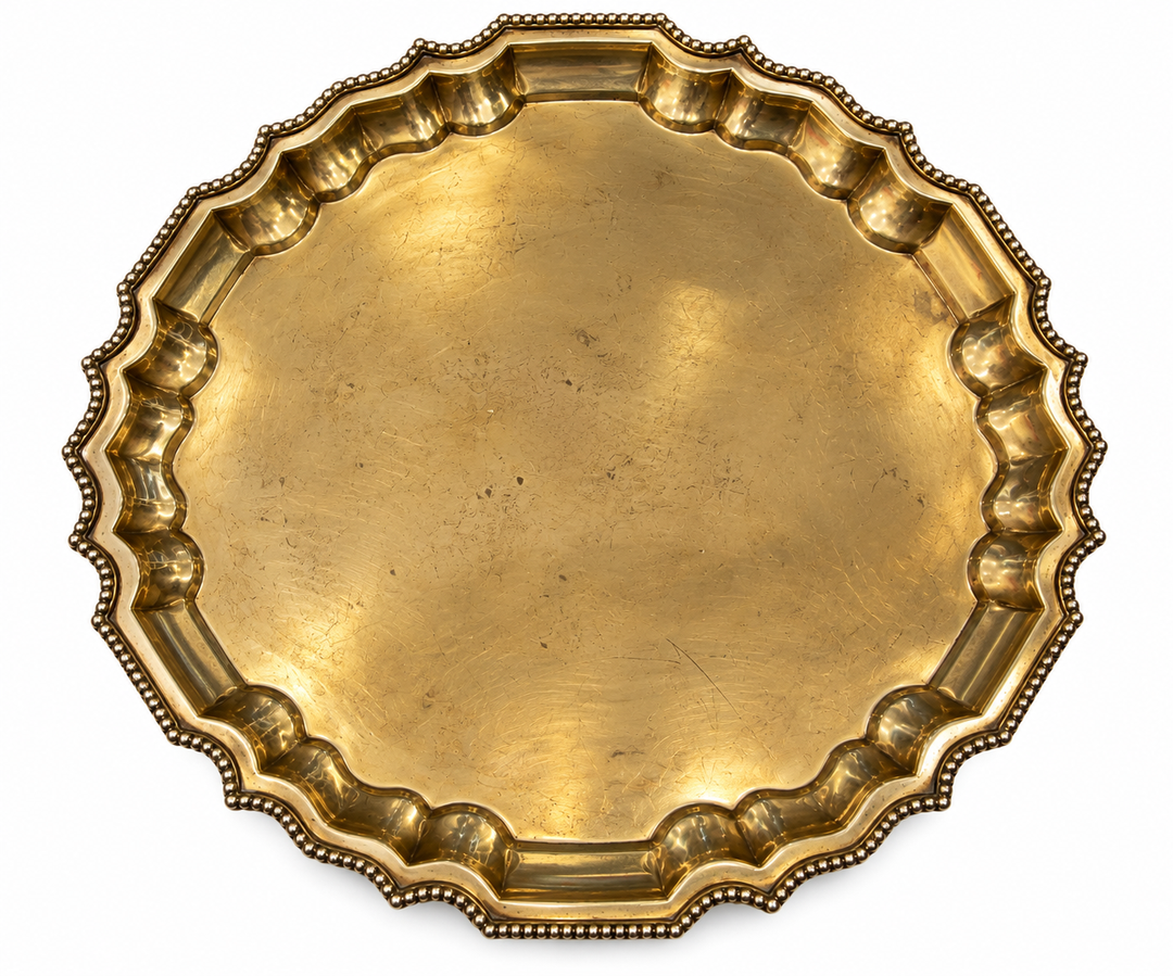 Brass tray with pretty fluted edge