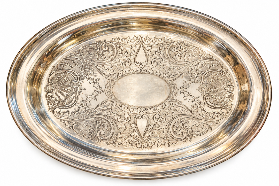 Petite silver plate catch all tray
