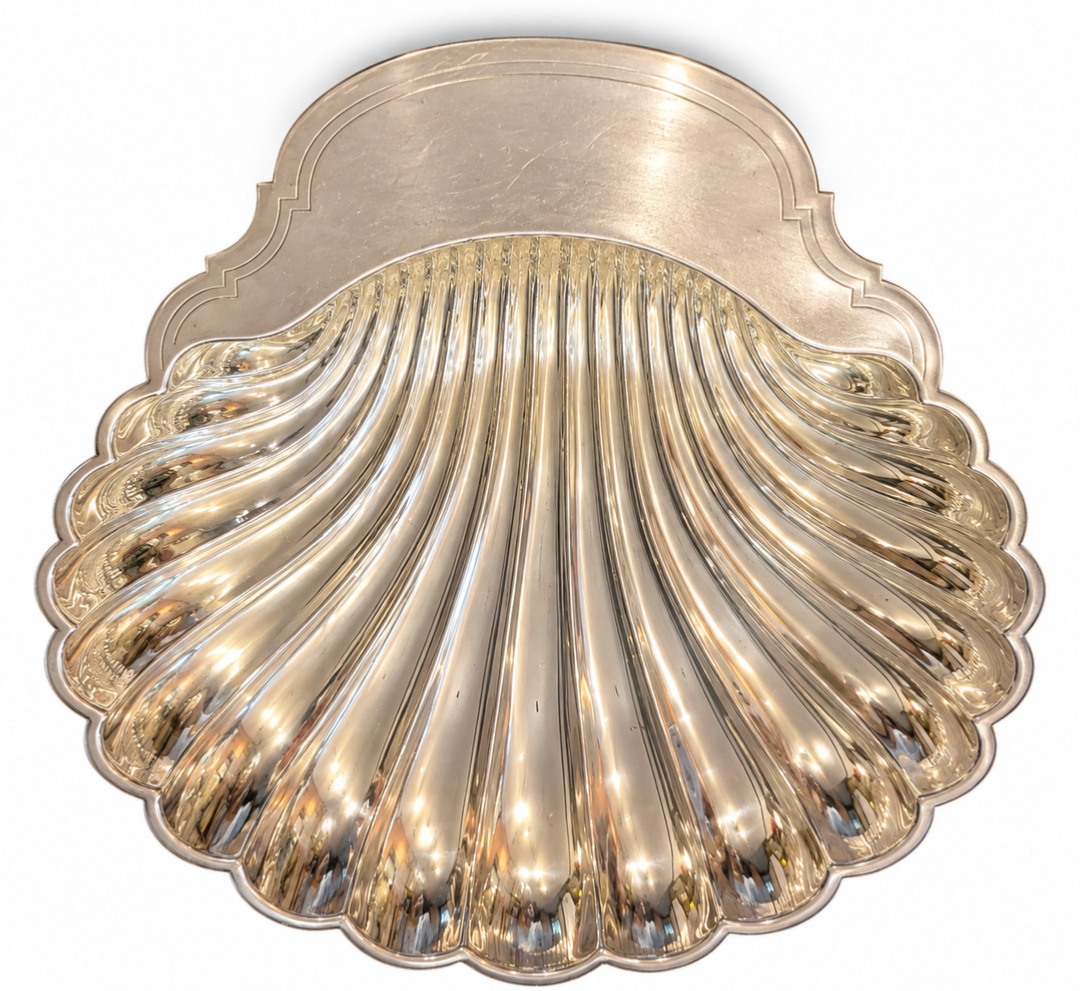 Silver plate shell dish