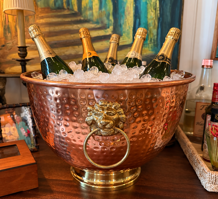 Fabulous copper wine chiller with brass accents