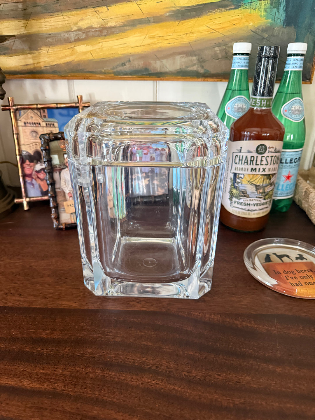 Mid Century Lucite Ice Bucket