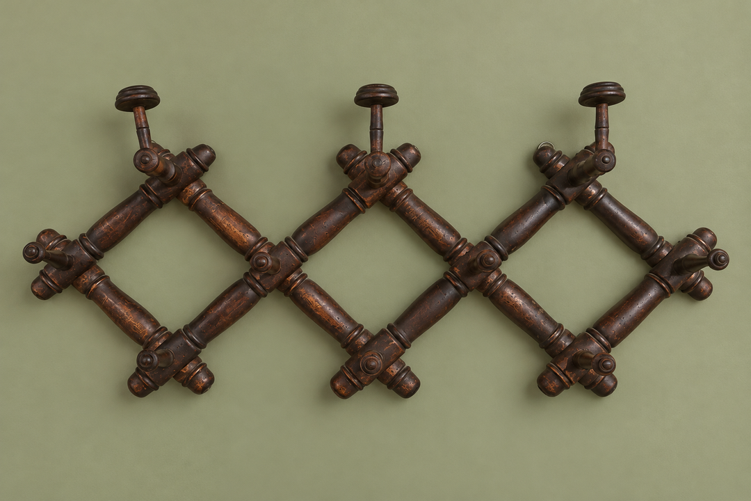 Faux bamboo English hat and coat rack