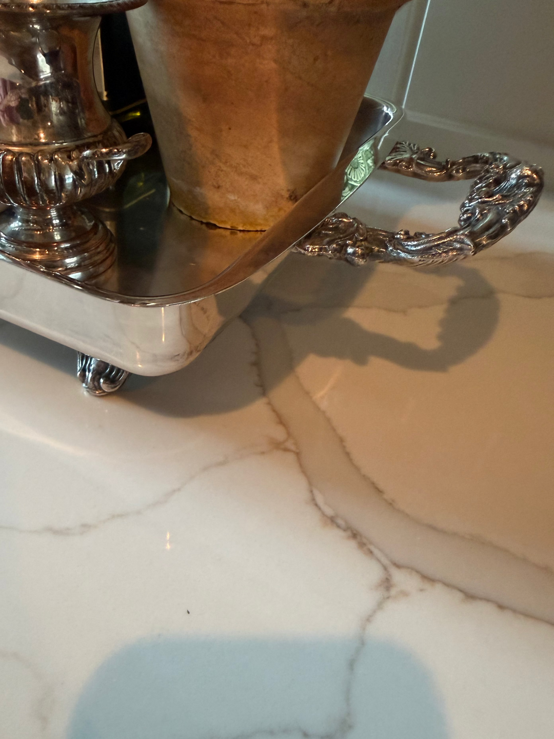 Silver Plate Footed Pan