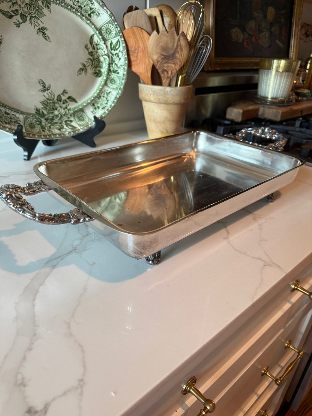 Silver Plate Footed Pan